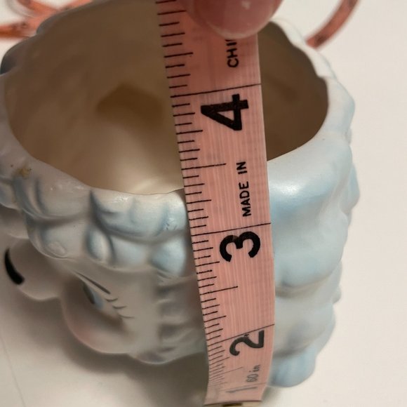 Vintage Relpo SY1533 RARE Baby Blue Big Eye Lamb Head Planter Kitschy - Picture 3 of 9